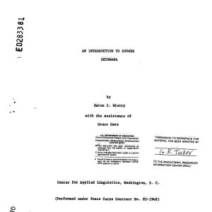 An Introduction to Spoken Setswana - Karen S. Mistry