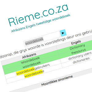 Rieme.co.za - Afrikaans Online Dictionary
